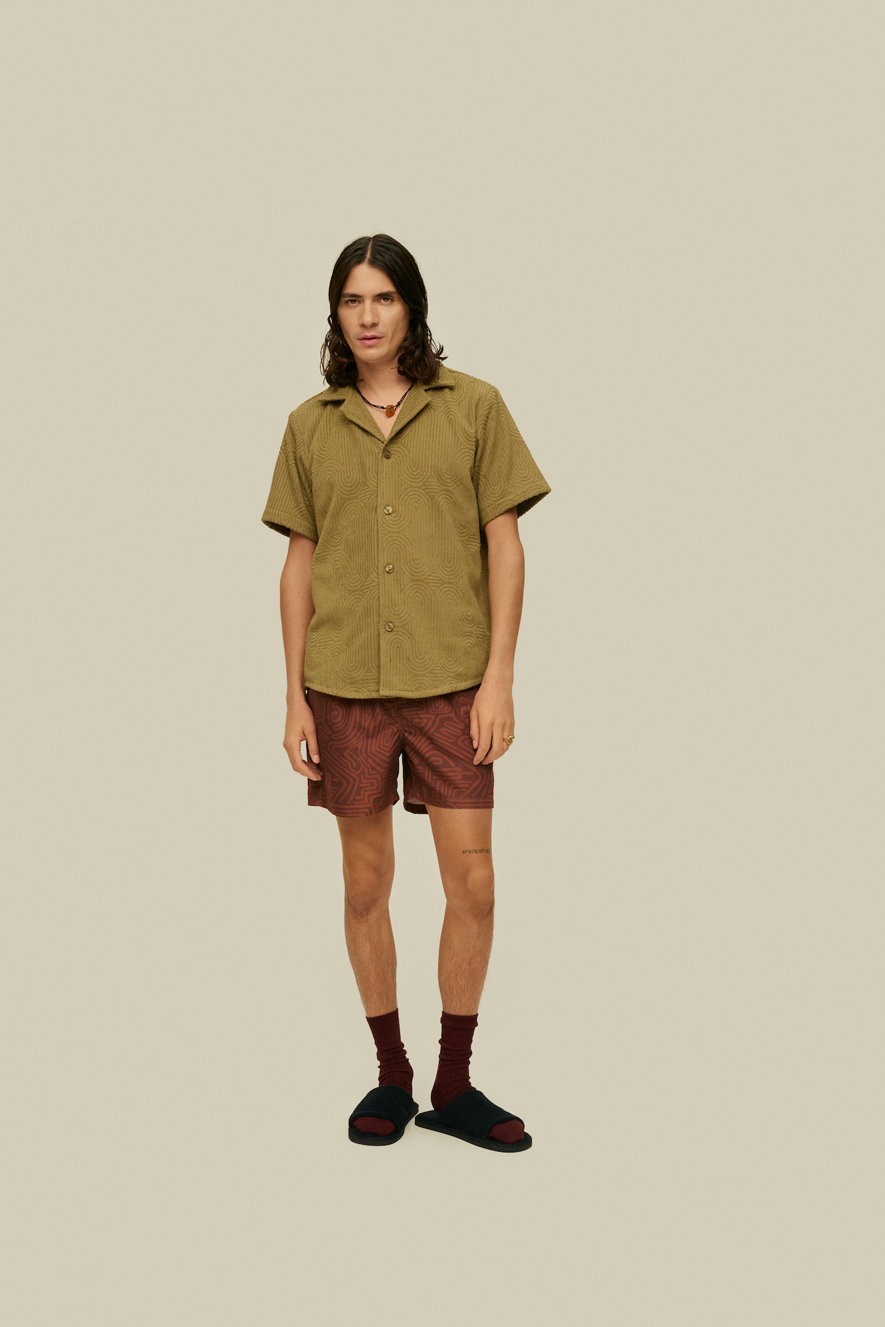 OAS Chemise texturee Cuba Kaki