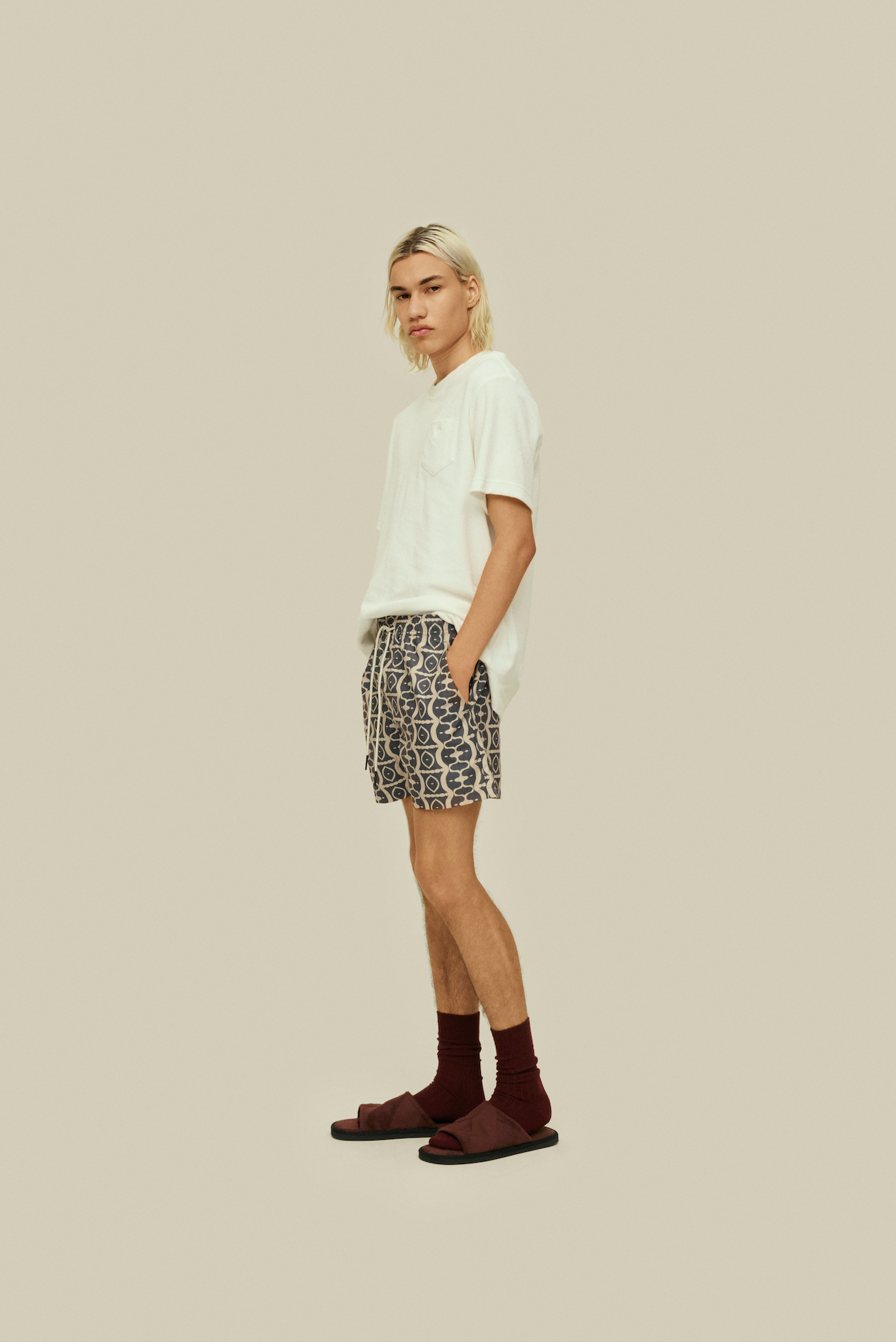 OAS Short de bain Forge Hypnotise noir et ecru