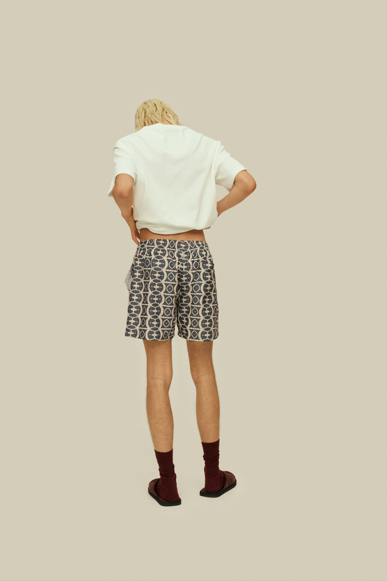 OAS Short de bain Forge Hypnotise noir et ecru