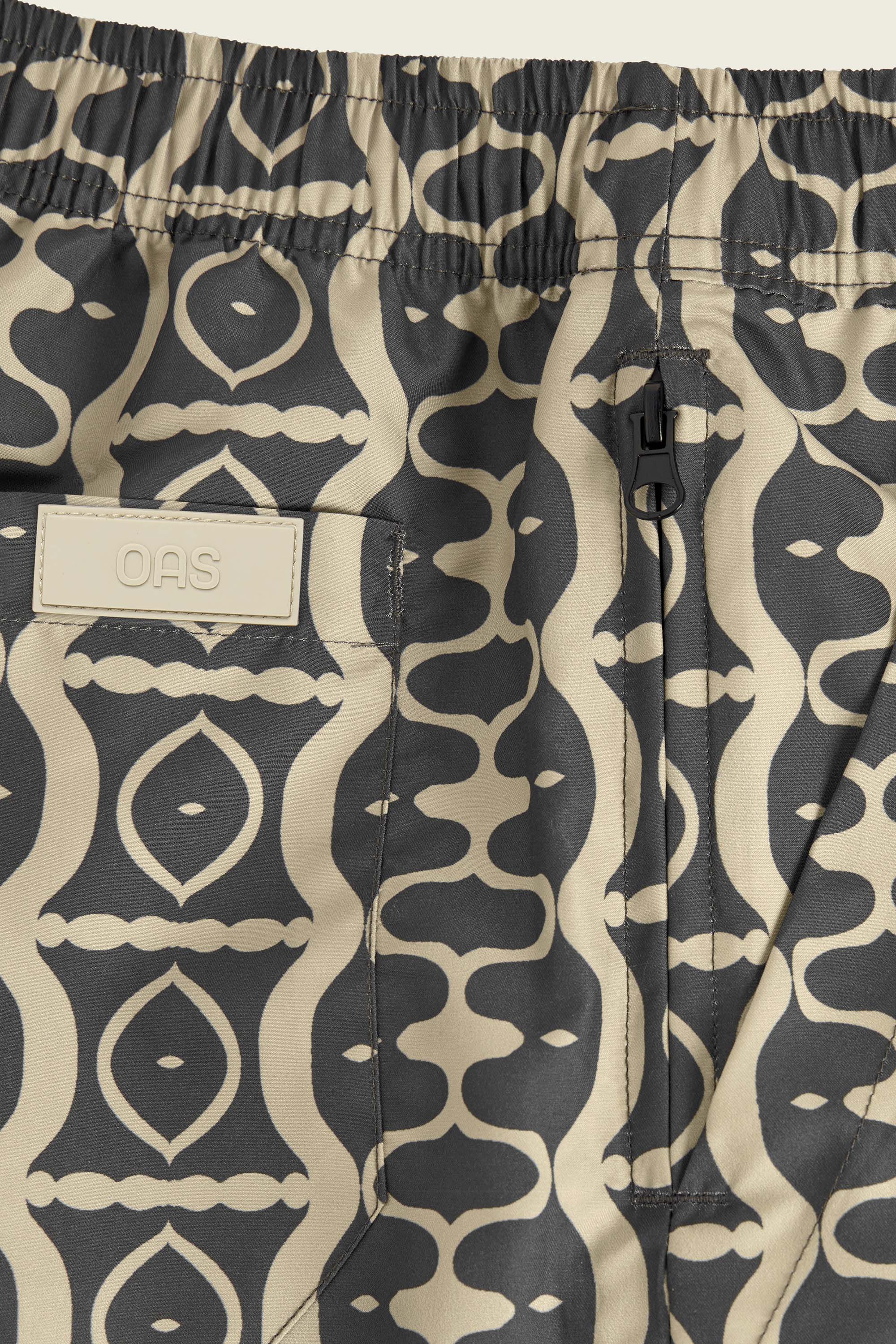 OAS Short de bain Forge Hypnotise noir et ecru