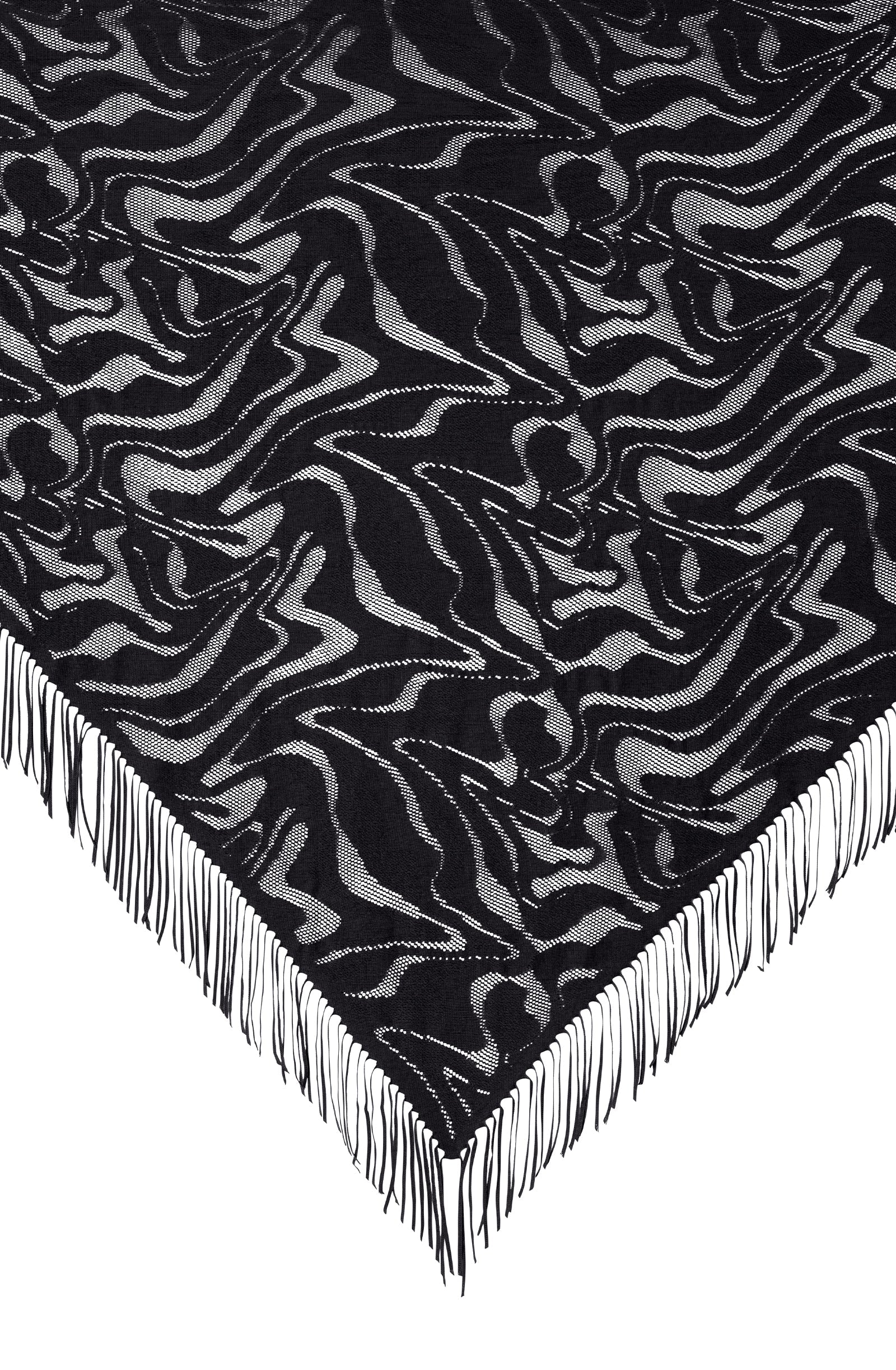 Trudy black lace fringed sarong Trudy