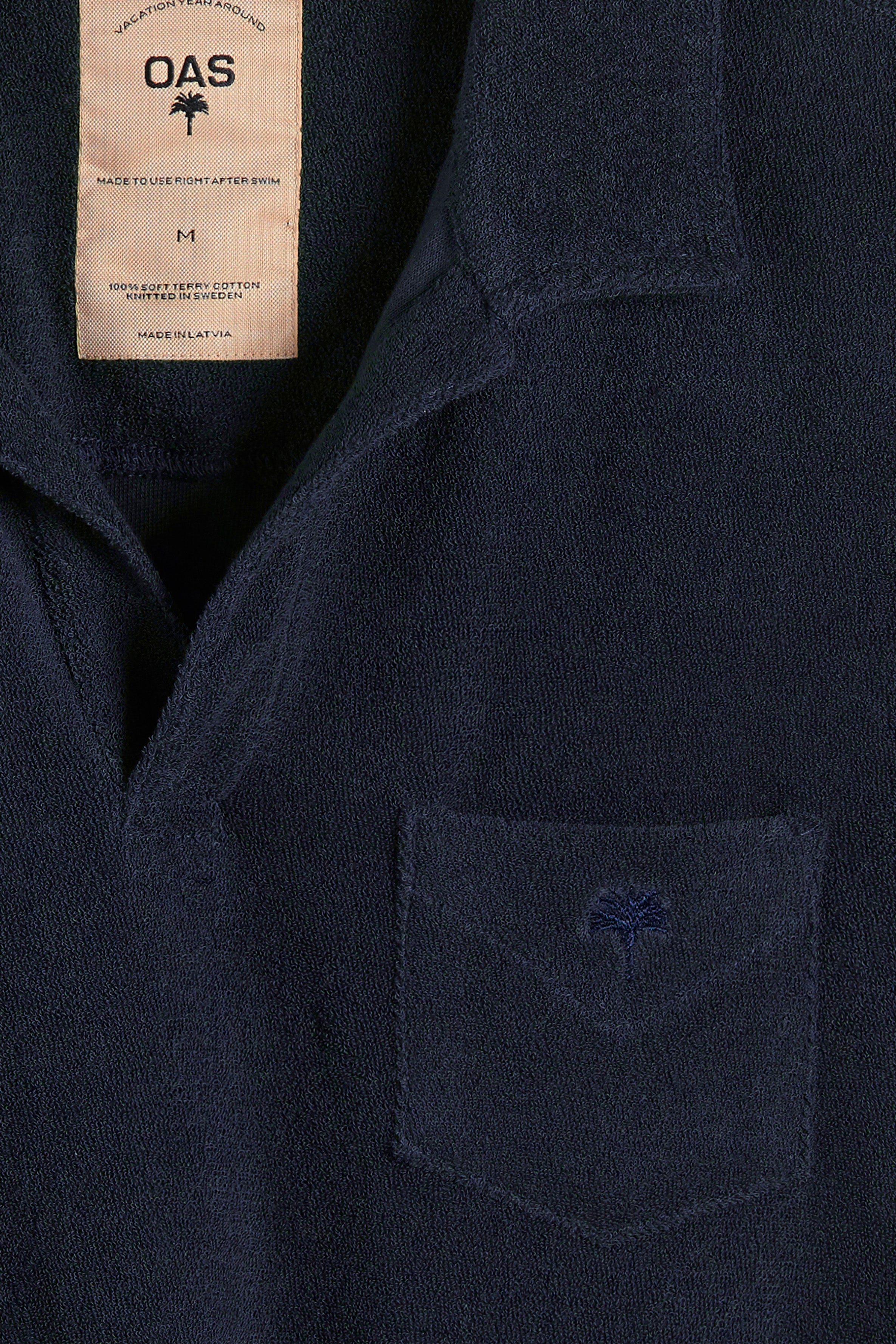 Polo Terry en eponge bleu marine