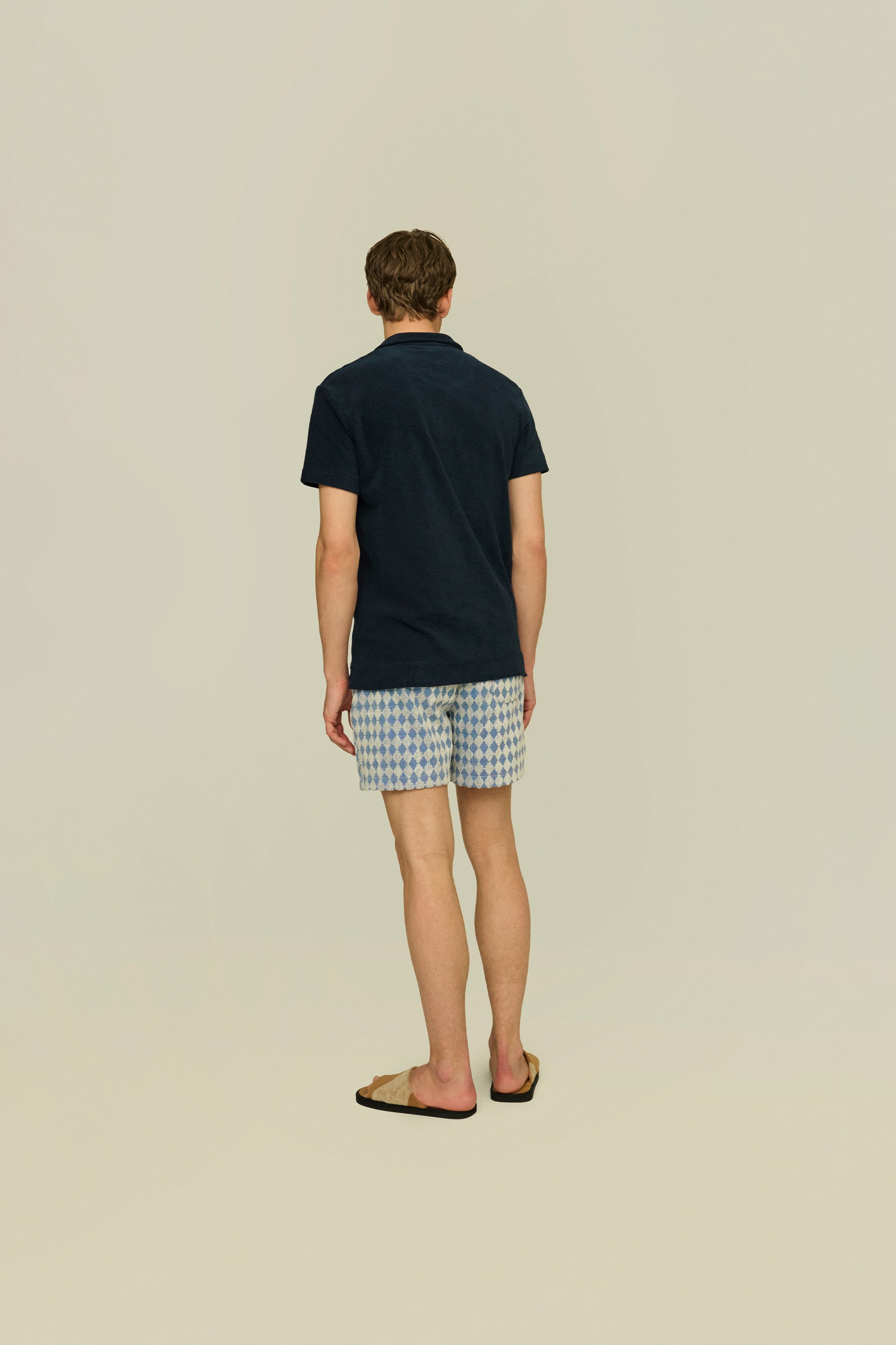 Polo Terry en eponge bleu marine