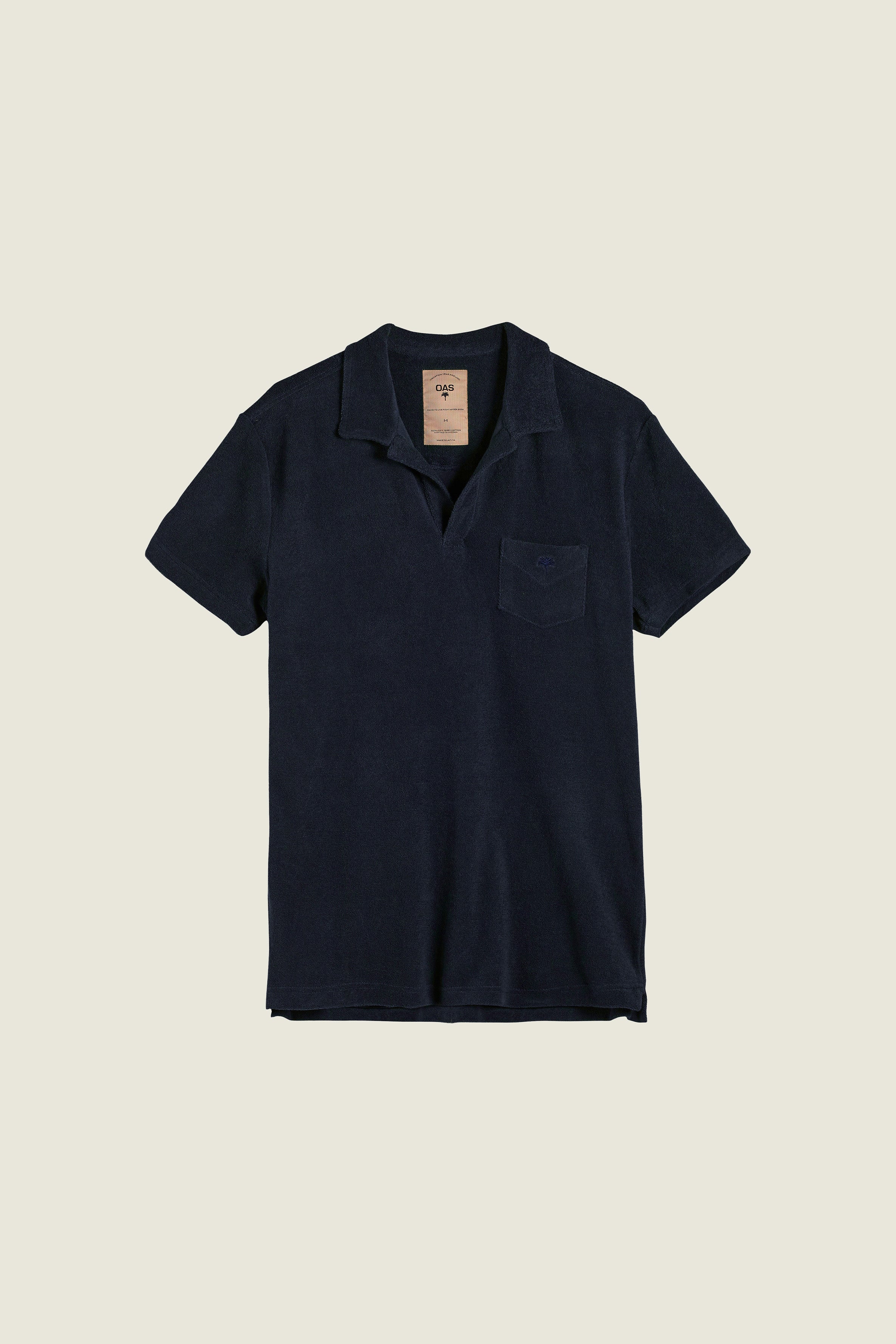 Polo Terry en eponge bleu marine