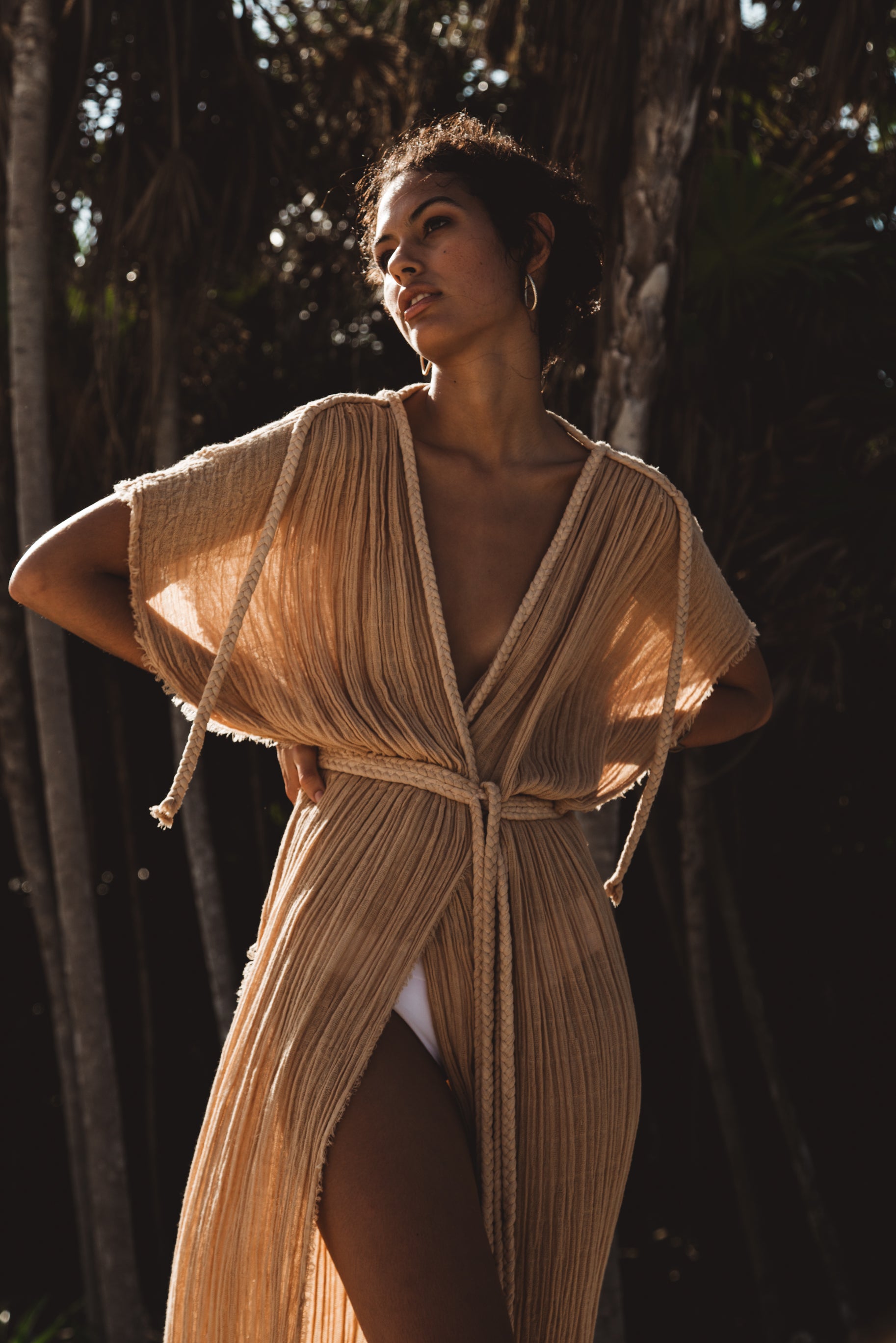 Robe longue fendue Era Sable