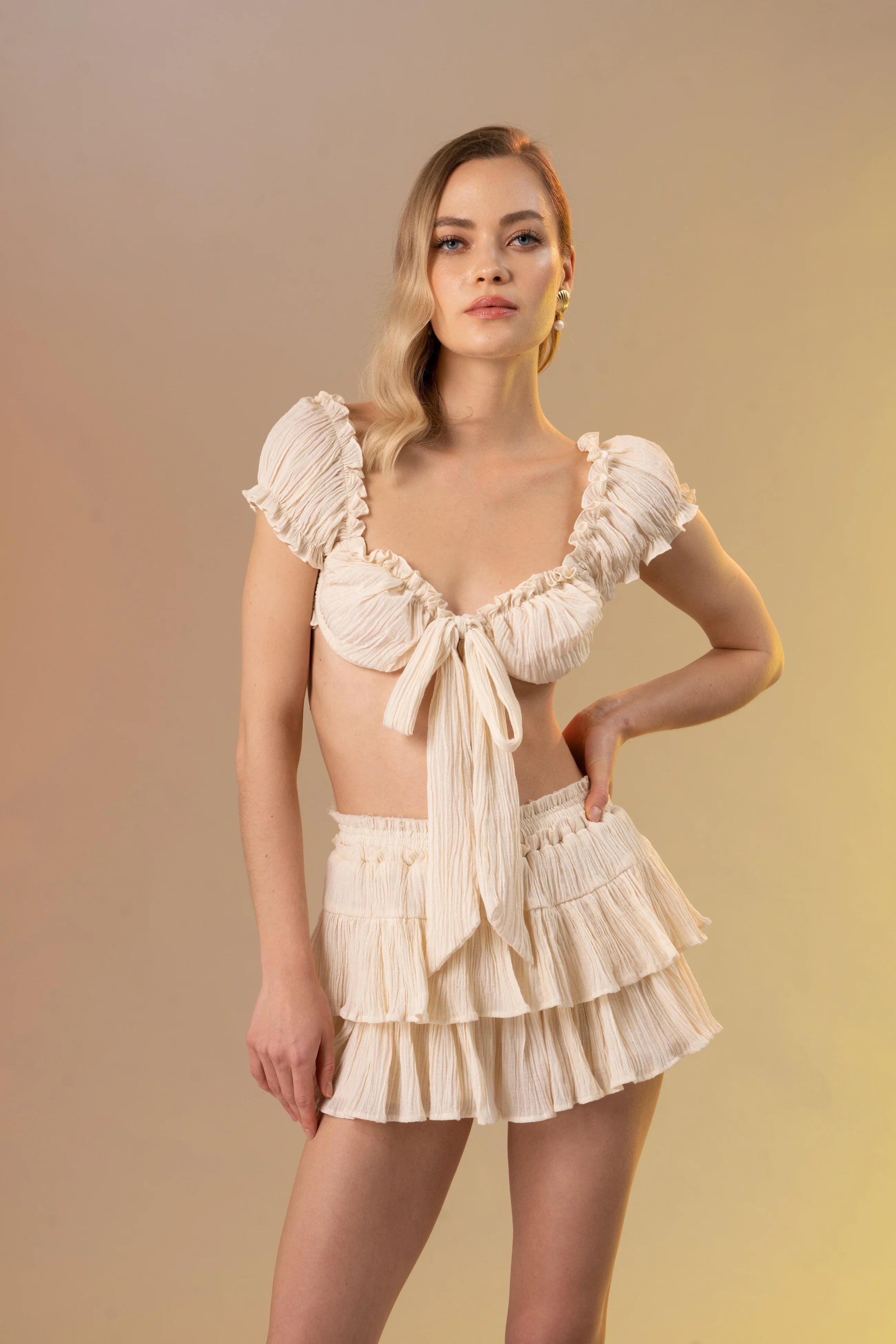 Top Brassiere Lola à volants creme
