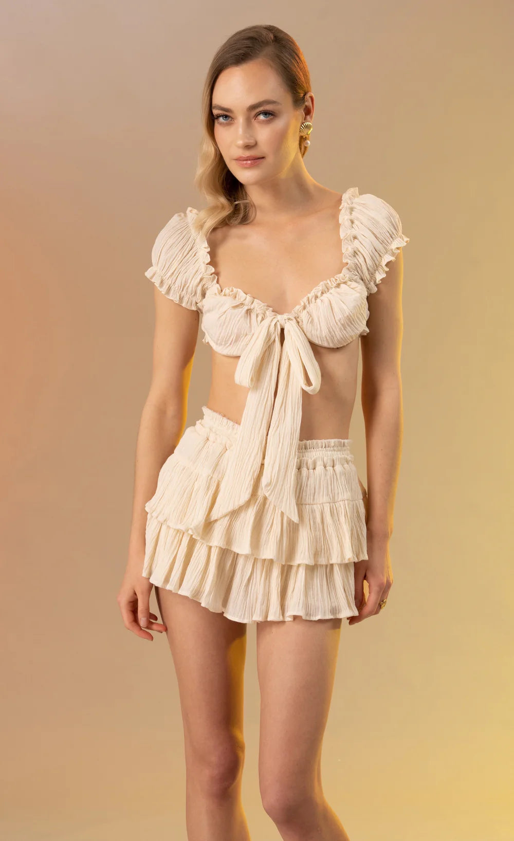 Top Brassiere Lola à volants creme