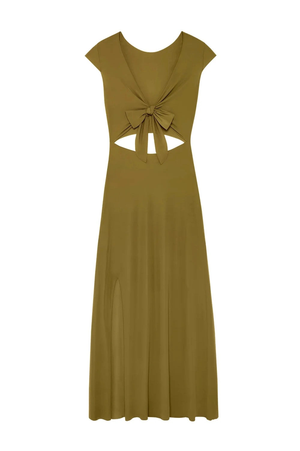 Kolil long black dress with cut-out midriff